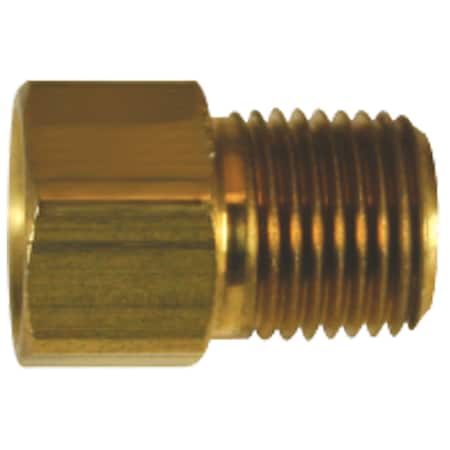 Ags Brass Connector, Female(3/8-24 Invtd), Male(1/8-27 NPTFemale), 100/box BLFX-57